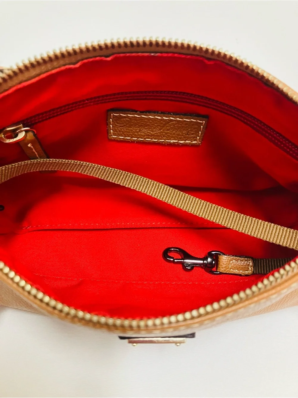 Dooney & Bourke Caramel Leather Shoulder Barrel Bag